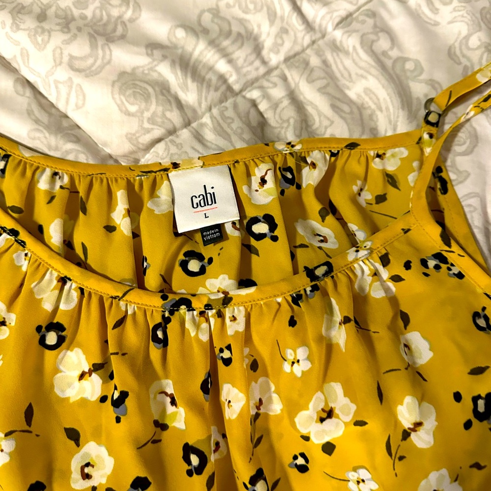 Cabi yellow floral tank blouse